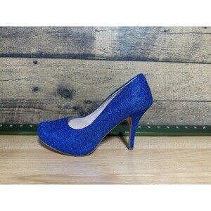 De Blossom Collection Blue Sparkle Pumps Sz 8 Heels